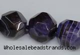 CAG5600 15 inches 24mm faceted nuggets agate gemstone beads