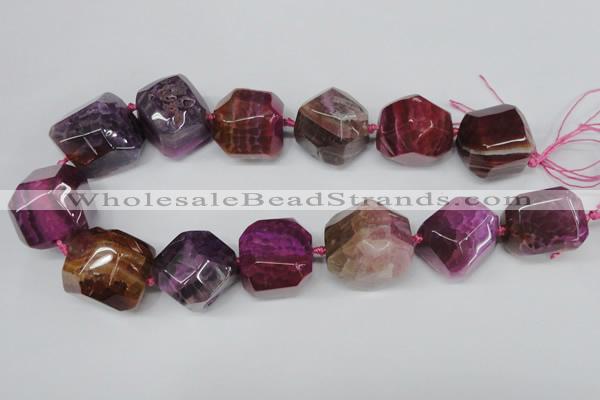 CAG5606 15 inches 25*28mm faceted nuggets agate gemstone beads