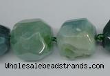 CAG5616 15 inches 20mm faceted nuggets agate gemstone beads