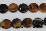 CAG5626 15 inches 12mm flat round dragon veins agate beads