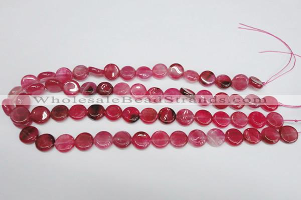 CAG5630 15 inches 12mm flat round dragon veins agate beads