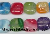 CAG5636 15 inches 14*14mm square dragon veins agate beads