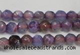 CAG5652 15 inches 4mm faceted round fire crackle agate beads