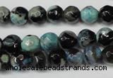 CAG5670 15 inches 6mm faceted round fire crackle agate beads