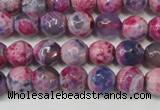 CAG5674 15 inches 6mm faceted round fire crackle agate beads