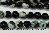 CAG5684 15 inches 8mm faceted round fire crackle agate beads