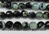 CAG5685 15 inches 8mm faceted round fire crackle agate beads