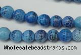 CAG5703 15 inches 8mm faceted round fire crackle agate beads