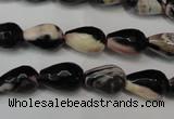 CAG5711 15 inches 8*12mm faceted teardrop fire crackle agate beads