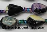 CAG5727 15 inches 13*18mm faceted teardrop fire crackle agate beads