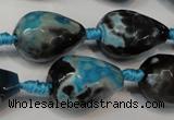 CAG5745 15 inches 15*20mm faceted teardrop fire crackle agate beads