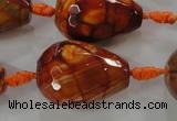 CAG5749 15 inches 18*25mm faceted teardrop fire crackle agate beads