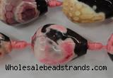 CAG5750 15 inches 18*25mm faceted teardrop fire crackle agate beads