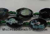 CAG5784 15 inches 12*16mm faceted rice fire crackle agate beads