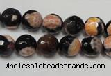 CAG5808 15 inches 10mm faceted round fire crackle agate beads