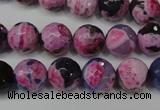 CAG5810 15 inches 10mm faceted round fire crackle agate beads