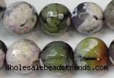 CAG5856 15 inches 16mm faceted round fire crackle agate beads