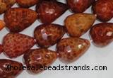 CAG588 15.5 inches 13*18mm faceted teardrop natural fire agate beads