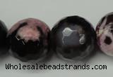 CAG5884 15 inches 20mm faceted round fire crackle agate beads