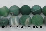 CAG5930 15 inches 16mm round matte druzy agate beads wholesale