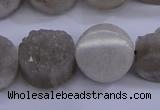 CAG5985 15.5 inches 16mm coin grey agate gemstone beads