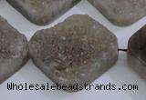 CAG5989 15.5 inches 25*25mm diamond grey agate gemstone beads