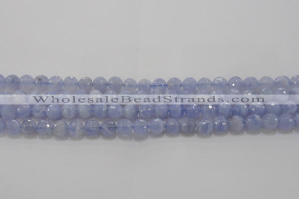 CAG5997 15.5 inches 8mm faceted round blue lace agate beads