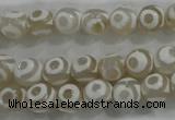 CAG6171 15 inches 10mm faceted round tibetan agate gemstone beads