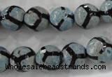 CAG6185 15 inches 8mm faceted round tibetan agate gemstone beads