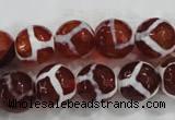 CAG6201 15 inches 10mm faceted round tibetan agate gemstone beads