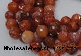 CAG621 15.5 inches 10mm faceted round natural fire agate beads