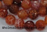 CAG623 15.5 inches 14mm faceted round natural fire agate beads