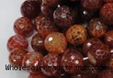 CAG624 15.5 inches 16mm faceted round natural fire agate beads