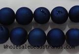 CAG6242 15 inches 8mm round plated druzy agate beads wholesale