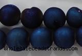 CAG6245 15 inches 14mm round plated druzy agate beads wholesale