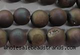 CAG6292 15 inches 8mm round plated druzy agate beads wholesale