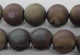 CAG6294 15 inches 12mm round plated druzy agate beads wholesale