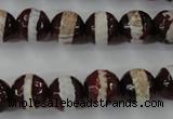 CAG6364 15 inches 12mm faceted round tibetan agate gemstone beads