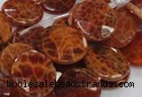 CAG639 15.5 inches 20mm faceted coin natural fire agate beads