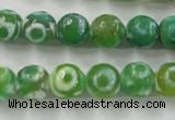 CAG6391 15 inches 8mm faceted round tibetan agate gemstone beads