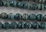 CAG6406 15 inches 8mm faceted round tibetan agate gemstone beads