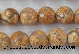 CAG6419 15 inches 10mm faceted round tibetan agate gemstone beads