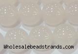 CAG6505 15.5 inches 14mm round Brazilian white agate beads