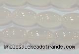 CAG6526 15.5 inches 10*14mm rice Brazilian white agate beads