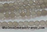 CAG6535 15.5 inches 4mm faceted round Brazilian grey agate beads