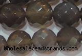 CAG6539 15.5 inches 16mm faceted round Brazilian grey agate beads