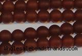 CAG6552 15.5 inches 6mm round matte red agate beads wholesale