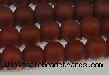 CAG6553 15.5 inches 7mm round matte red agate beads wholesale