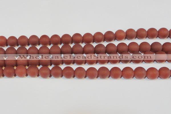 CAG6555 15.5 inches 10mm round matte red agate beads wholesale