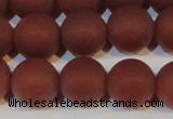 CAG6556 15.5 inches 12mm round matte red agate beads wholesale